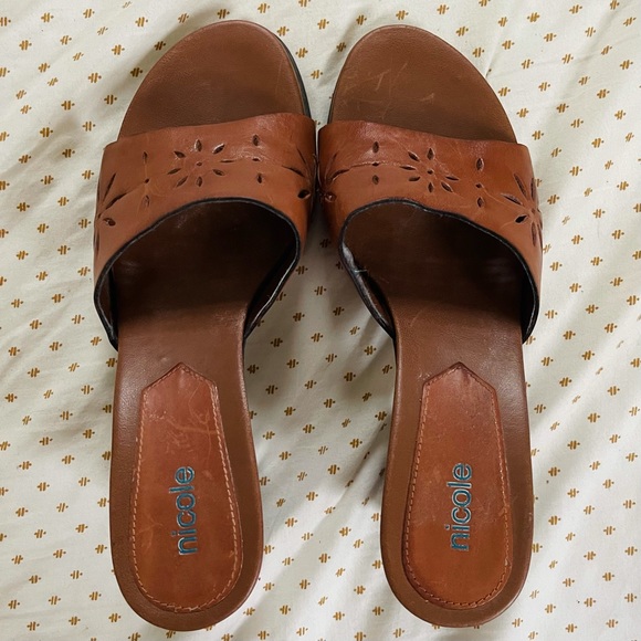 Boho Leather Heel Sandals - Picture 2 of 6